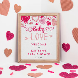 Póster Bienvenida a Baby Shower del El día de San Valentí