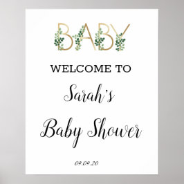 Póster Bienvenida a Baby Shower del eslogan de la selva v
