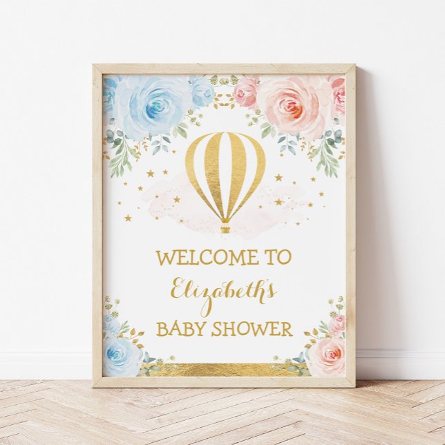 Póster Bienvenida a Baby Shower del globo aerostático Blu (Subido por el creador)