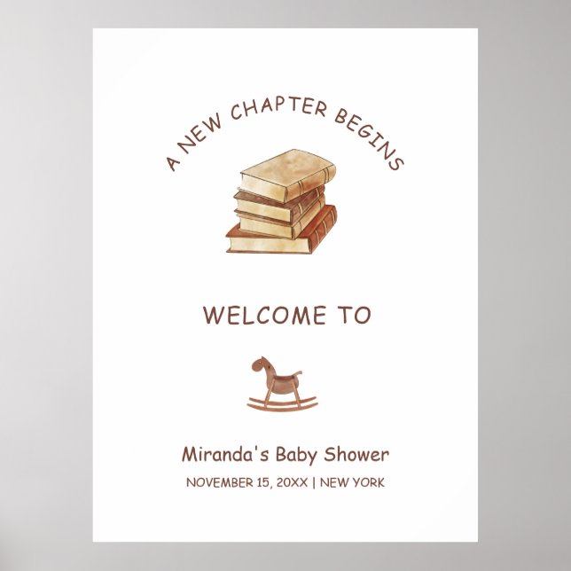 Póster Bienvenida a Baby Shower del Nuevo Capítulo Neutra (Frente)