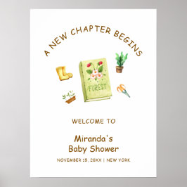Póster Bienvenida a Baby Shower del nuevo Chapter Garden