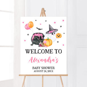 Póster Bienvenida a Baby Shower del Pequeño Boo Ghost chi