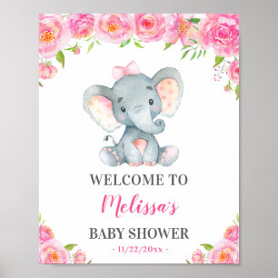 Póster Bienvenida a Baby Shower Sprinkle de Elephant Chic