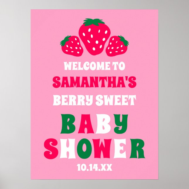 Póster Bienvenida a Berry Sweet Strawberry Baby Girl Show (Frente)
