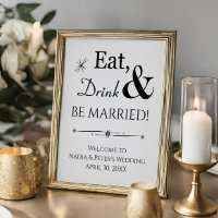 Bienvenida a Boda casada y bebida retro