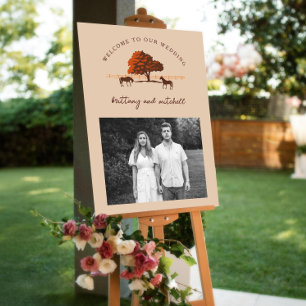 Póster Bienvenida a Boda de Caballos de Rail Fence Oak