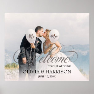 Póster Bienvenida a Boda de fotografía de caligrafía Text