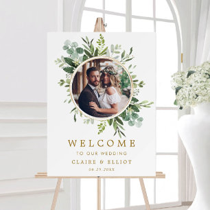 Póster Bienvenida a Boda de fotografía de la guirnalda ve