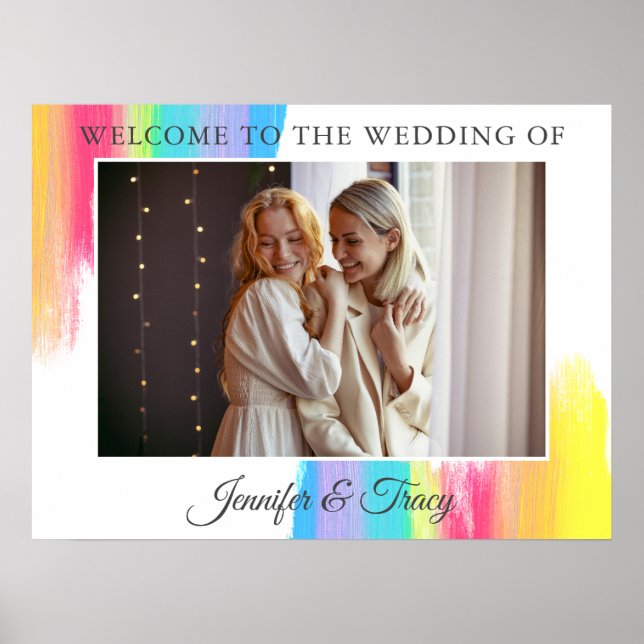 Póster Bienvenida a Boda de fotografía de la pareja arcoi (Frente)
