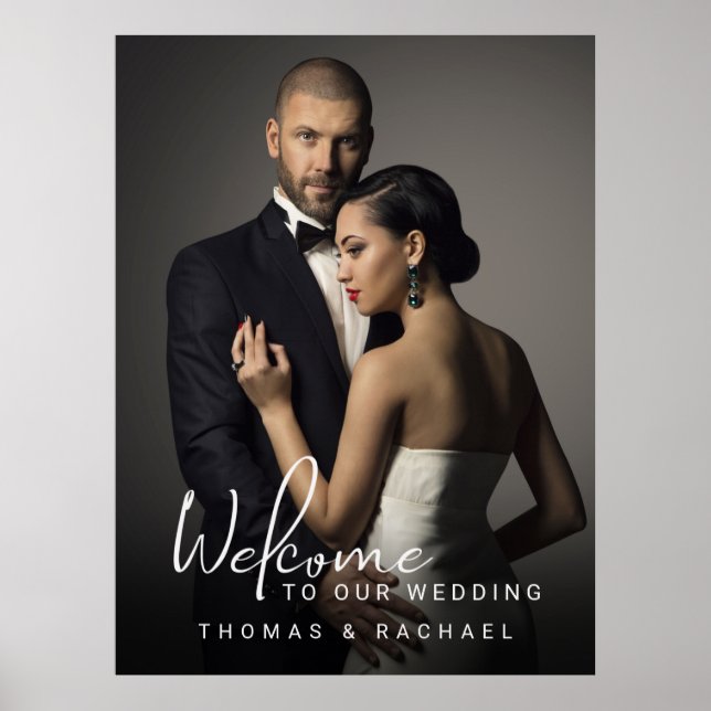 Póster Bienvenida a Boda de fotografía personalizado (Frente)