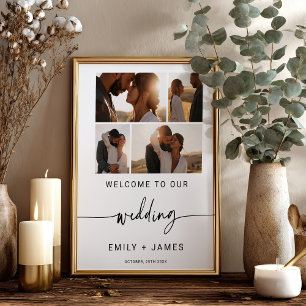 Póster Bienvenida a Boda de Fotos Minimales Modernas