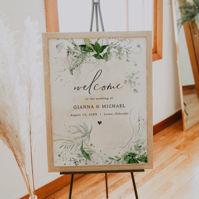 Póster Bienvenida a Boda de GIANNA Boho Etherial Greenera (Subido por el creador)