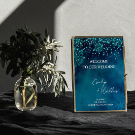 Póster Bienvenida a Boda de la noche de invierno