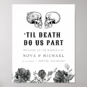 Póster Bienvenida a Boda de Muerte de Floral Gótica NOVA