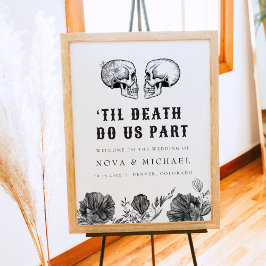 Póster Bienvenida a Boda de Muerte de Floral Gótica NOVA