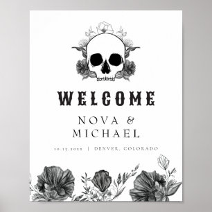 Póster Bienvenida a Boda de Muerte de Floral Gótica NOVA