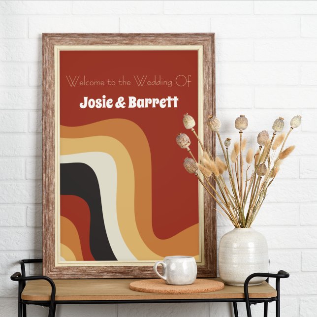 Póster Bienvenida a Boda de Naranja Quemado Abstracto de  (Subido por el creador)