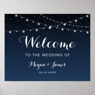 Póster Bienvenida a Boda de noche de la Marina Celestial