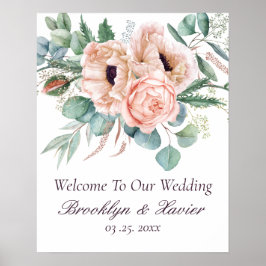 Póster Bienvenida a Boda de radiaciones de amapola