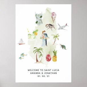 Póster Bienvenida a Boda en Destino en Santa Lucía