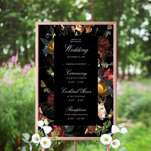 Póster Bienvenida a Boda holandés florido romántico oscur (Subido por el creador)