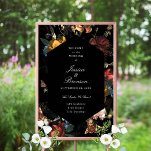 Póster Bienvenida a Boda holandés florido romántico oscur