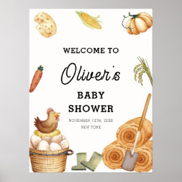 Póster Bienvenida a Boho en Baby Shower de pollo cultivad