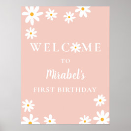 Póster Bienvenida a Boho Retro Daisy Wild Un Primer Cumpl