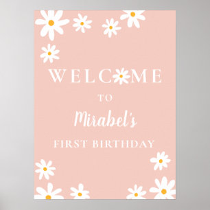 Póster Bienvenida a Boho Retro Daisy Wild Un Primer Cumpl