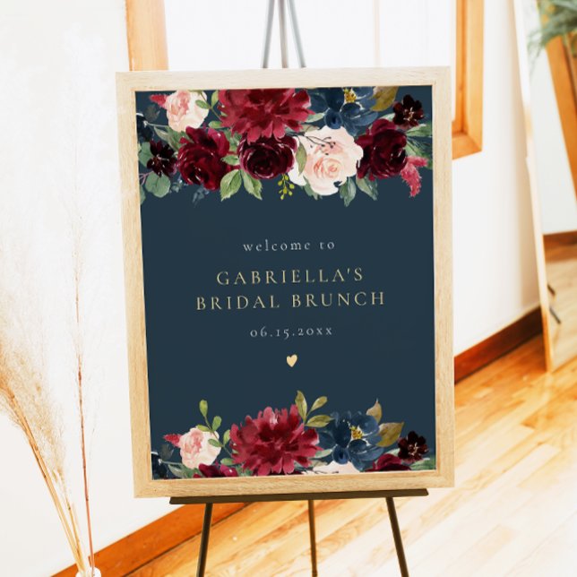 Póster Bienvenida a Brunch de Novias Floral de la Marina  (Subido por el creador)