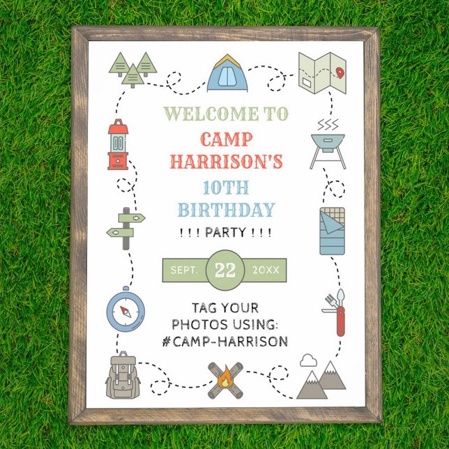 Póster Bienvenida a Camping Cualquier Fiesta de Cumpleaño (Subido por el creador)