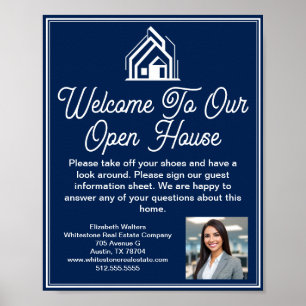 Póster Bienvenida a Casa Abierta de Navy Blue Real Estate