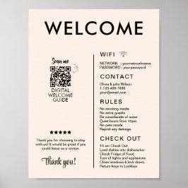 Póster Bienvenida a casa de alquiler de vacaciones modern