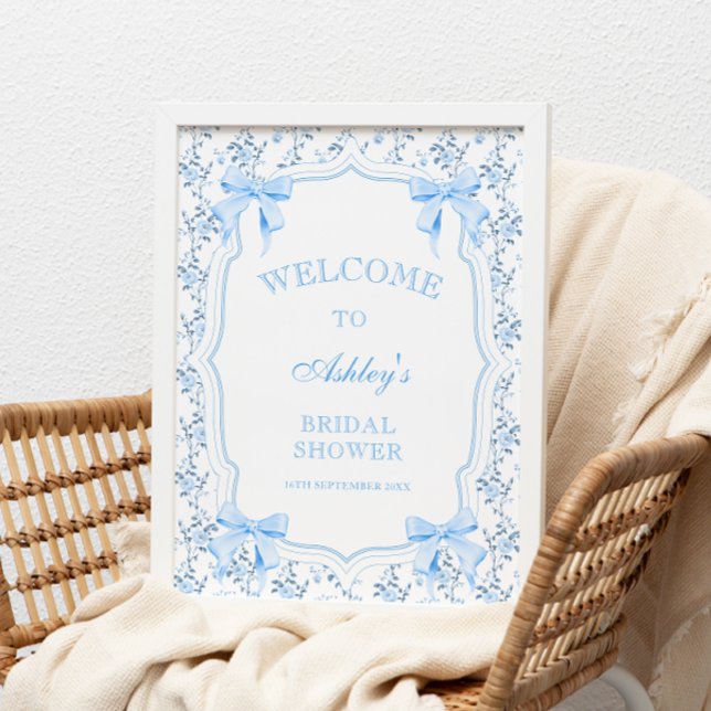Póster Bienvenida a Coquette Elegant Blue Bow Bridal Show (Subido por el creador)
