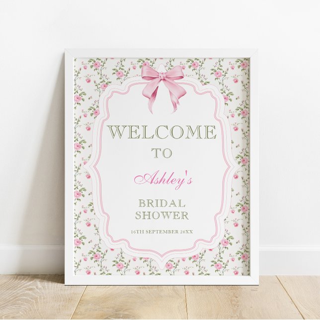 Póster Bienvenida a Coquette Elegant Pink Bow Bridal Show (Subido por el creador)