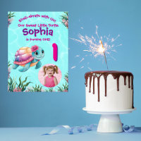 Bienvenida a cumpleaños de tortuga floral cúpula