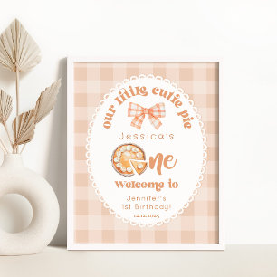 Póster Bienvenida a Cutie Pie 1er cumpleaños