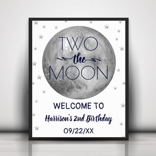 Póster Bienvenida a dos Fiestas de cumpleaños de la luna