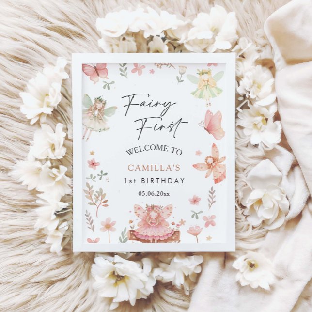 Póster Bienvenida a Fairy First Chica Whimsical Birday Pa (Subido por el creador)