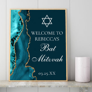 Póster Bienvenida a Fiesta de Bat Mitzvah de la Agate de 