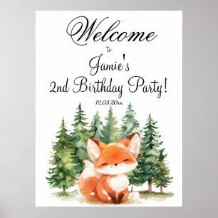 Póster Bienvenida a Fiesta de cumpleaños 2 de Woodland Fo