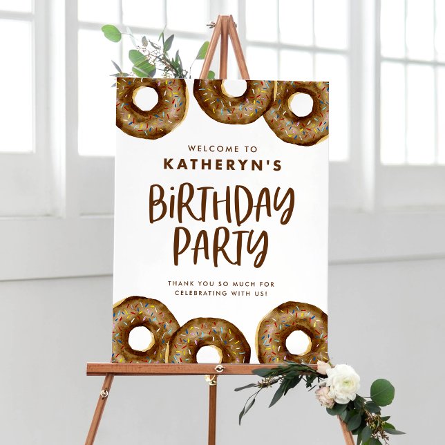 Póster Bienvenida a fiesta de cumpleaños de donuts de cho (Subido por el creador)