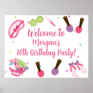 Póster Bienvenida a fiesta de cumpleaños de Spa