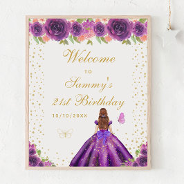 Póster Bienvenida a fiesta de cumpleaños del Chica del pe