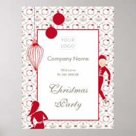 Póster Bienvenida a Fiesta de Navidades de negocios festi