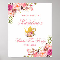 Bienvenida a Fiesta de Té de Ducha Bridal Rosa Flo