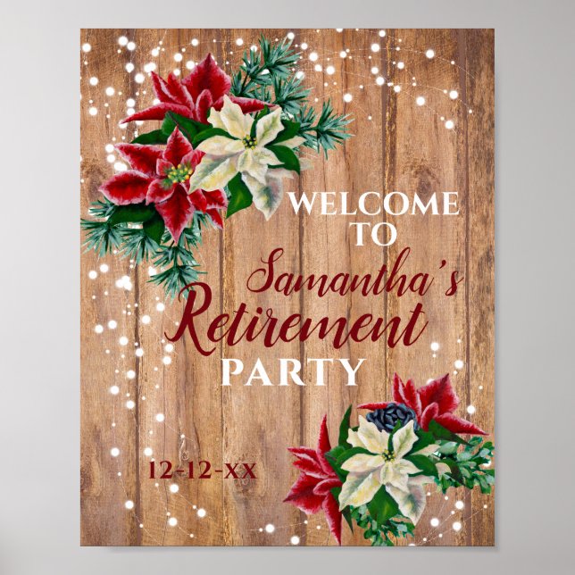 Póster Bienvenida a Fiesta floral de poinsettia rusa de j (Frente)