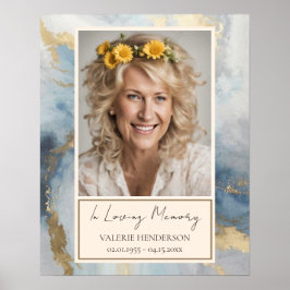 Póster Bienvenida a funerales conmemorativos con fotos az