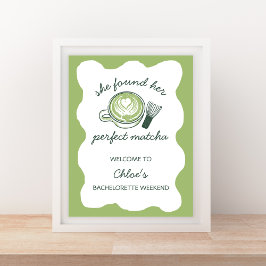 Póster Bienvenida a la Bachelorette Verde Matcha