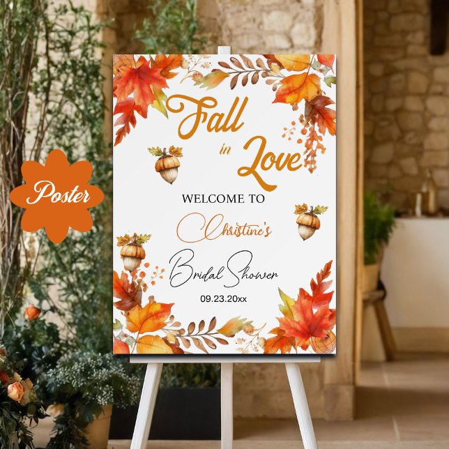 Póster Bienvenida a la boda boho floral de otoño (Subido por el creador)